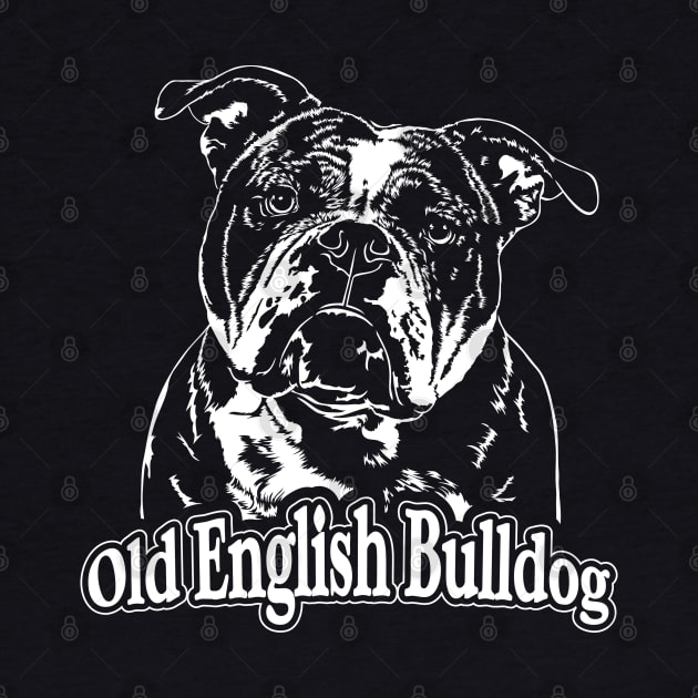 Old English Bulldog dog lover portrait by wilsigns